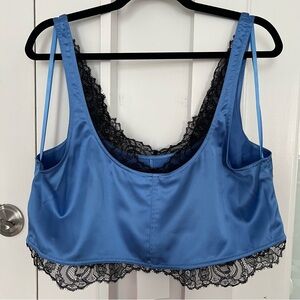 NWT Ganni Satin Cropped Top in Granada Sky